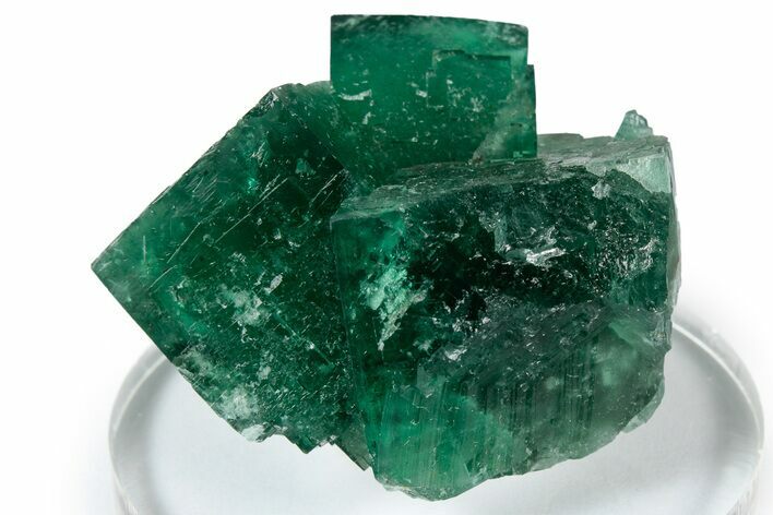 Fluorescent Green Fluorite Twins - Diana Maria Mine, England #337519